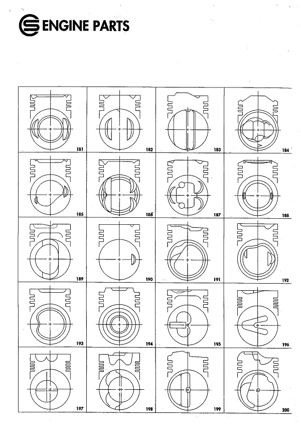 活塞頭形 181-200 汽柴油車種引擎活塞製造、銷售、OEM代工