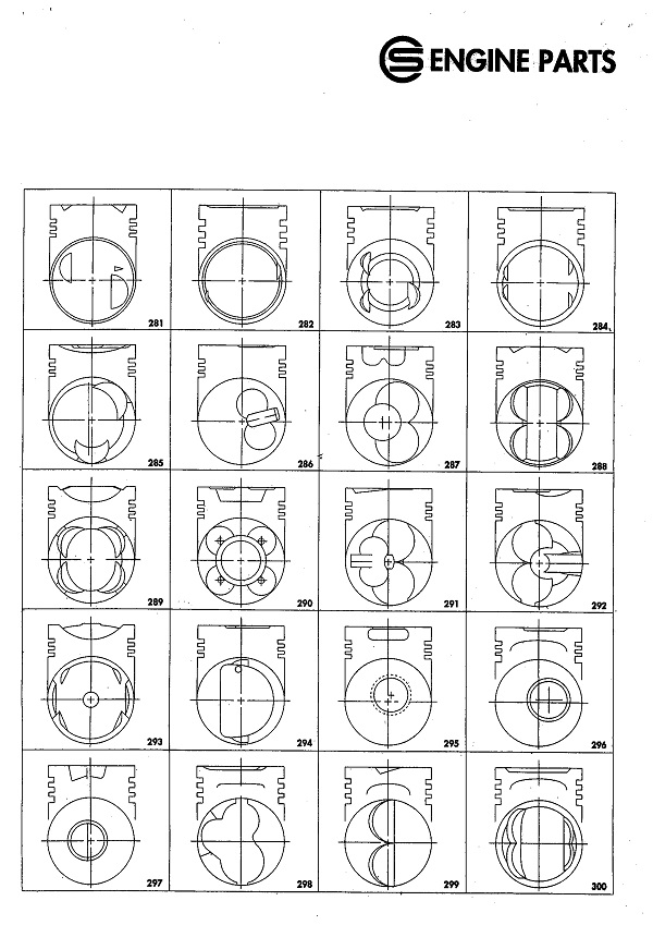 活塞頭形 281-300 汽柴油車種引擎活塞製造、銷售、OEM代工