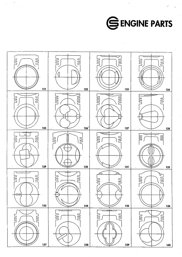 活塞頭形 121-140 汽柴油車種引擎活塞製造、銷售、OEM代工