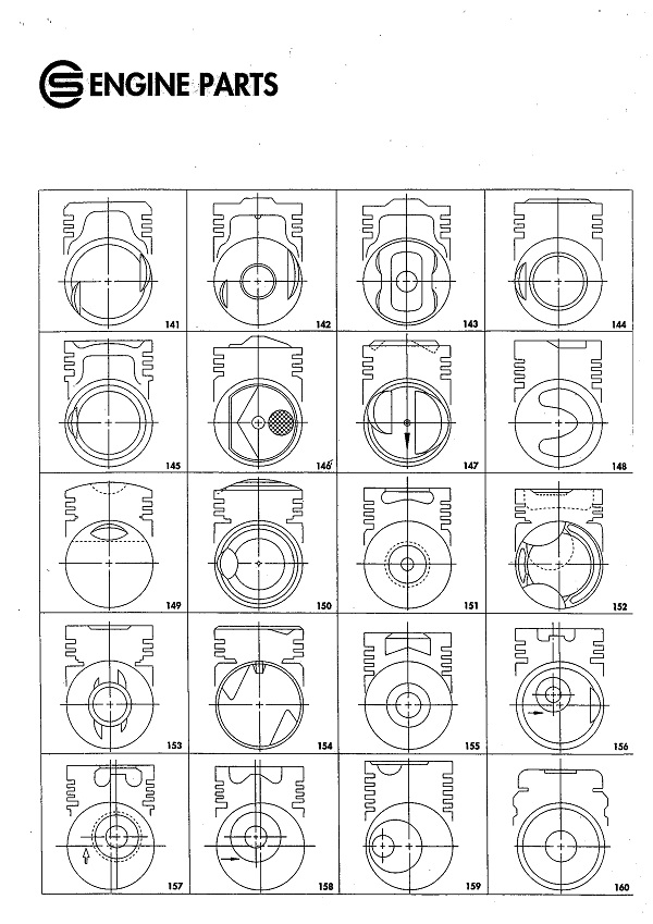 活塞頭形 141-160 汽柴油車種引擎活塞製造、銷售、OEM代工